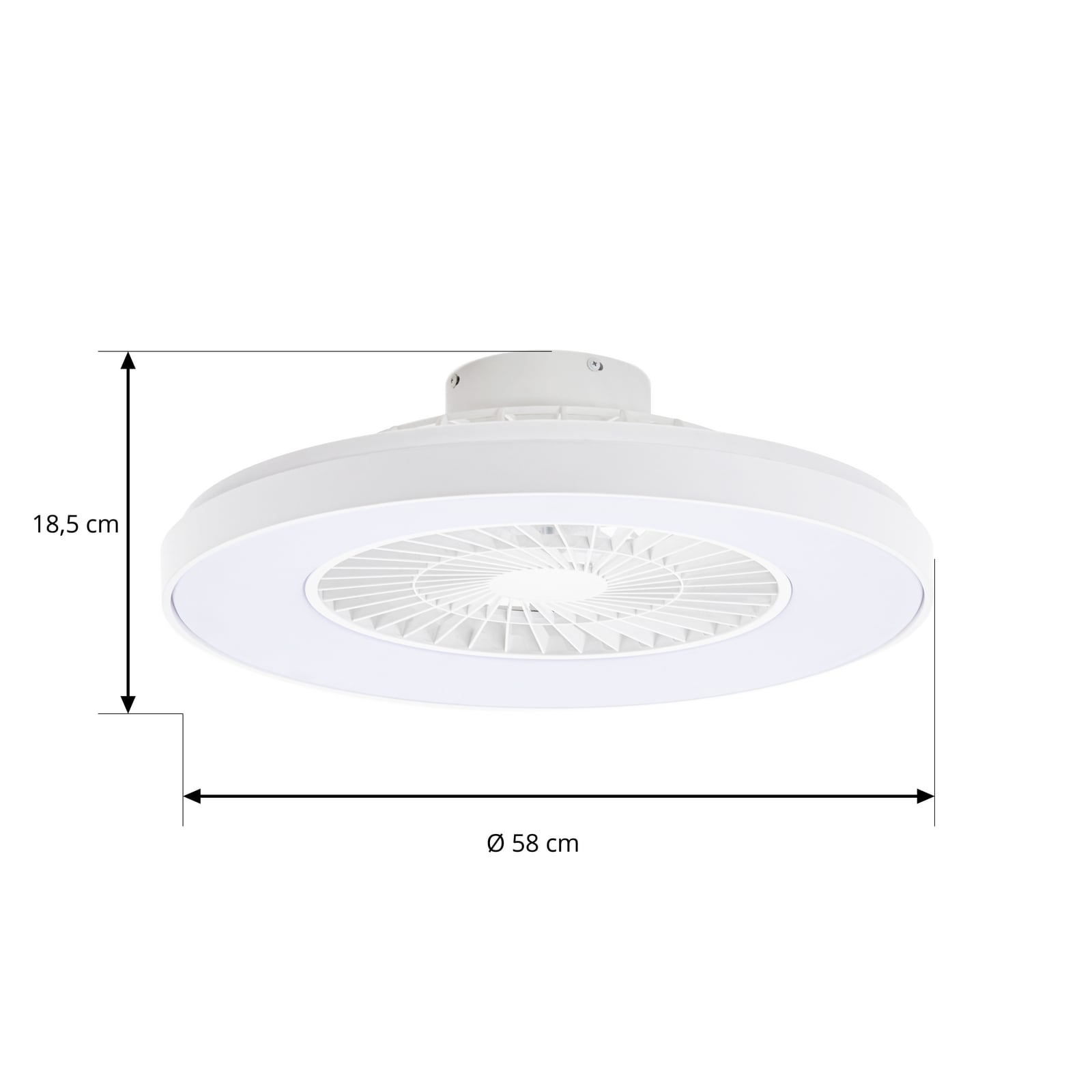 Ventilateur de plafond LED Lindby Teleo, Ø 58 cm, blanc, courant continu, Tuya Ventilateur de plafond LED Lindby Teleo, Ø 58 cm, blanc, courant continu, Tuya