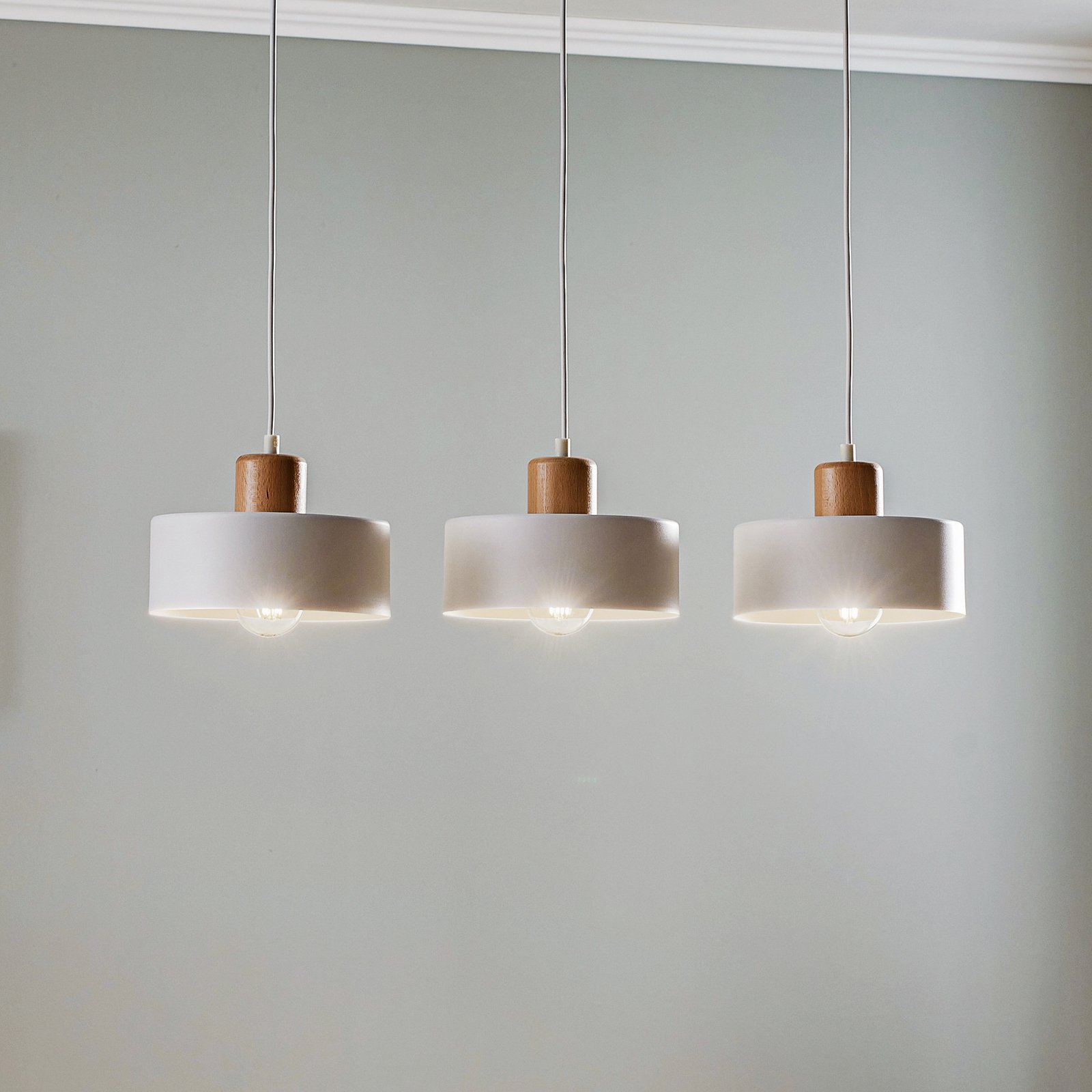 Hanglamp Tako, 3-lamps, wit