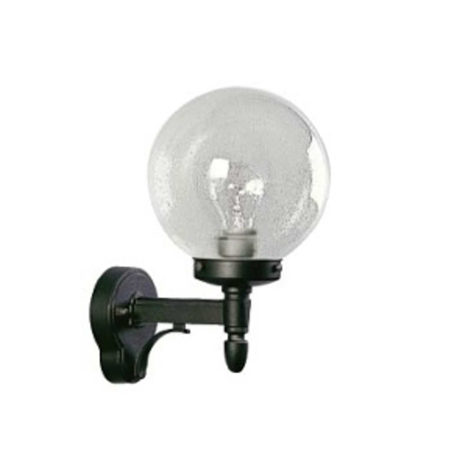 Outdoor wall light with bubble glass, black