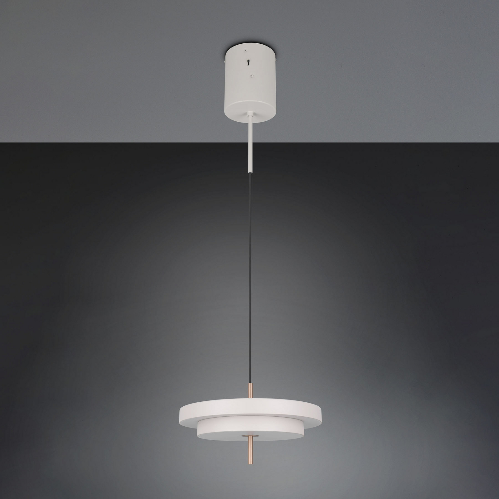 LED hanglamp Keaton, lichtgrijs, Ø 40 cm, metaal, CCT LED hanglamp Keaton, lichtgrijs, Ø 40 cm, metaal, CCT