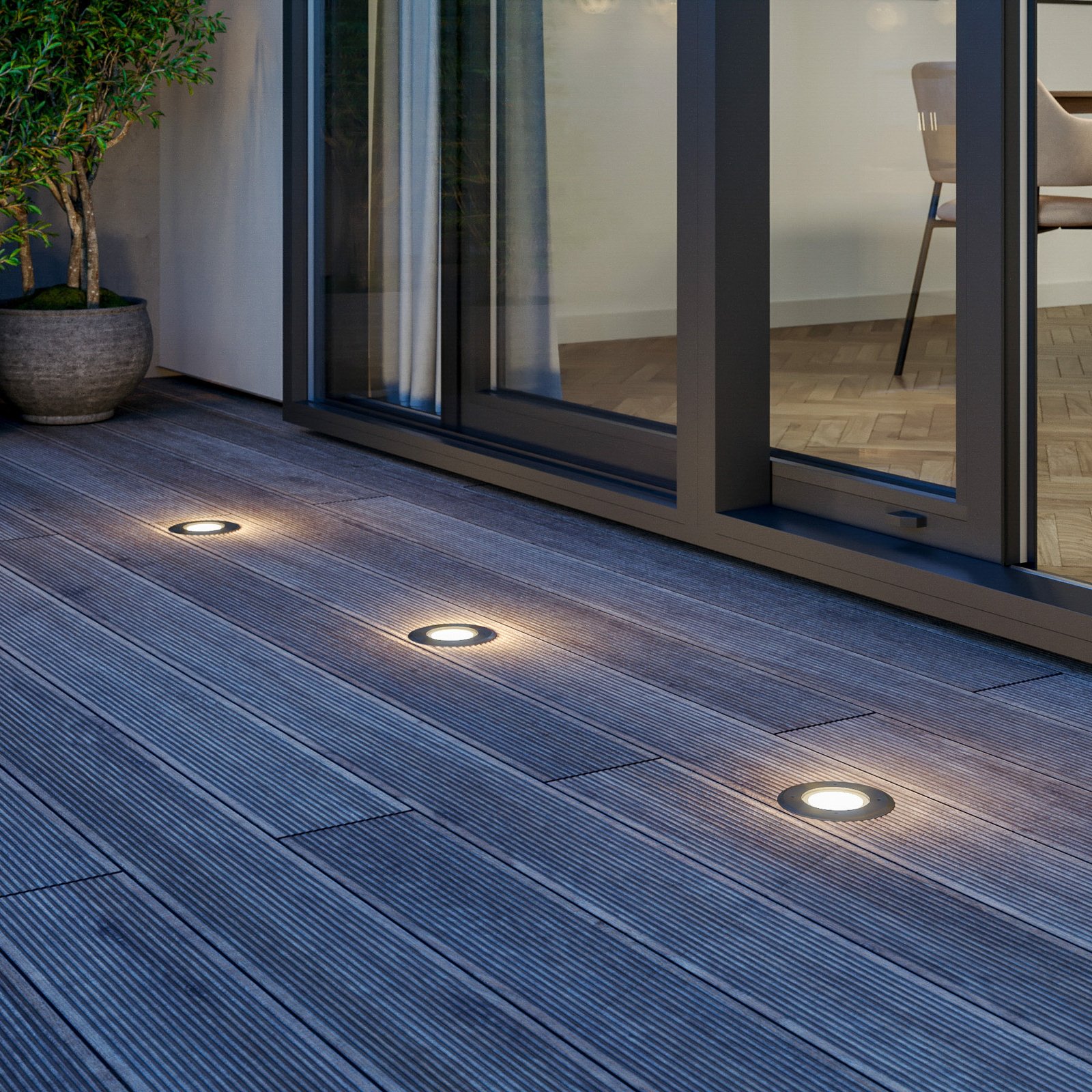 Ava Round Recessed Ground Bodová IP67 Steel - Lucande