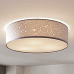 Lindby griestu lampa Umma, pelēka, audums, Ø 50 cm, E27