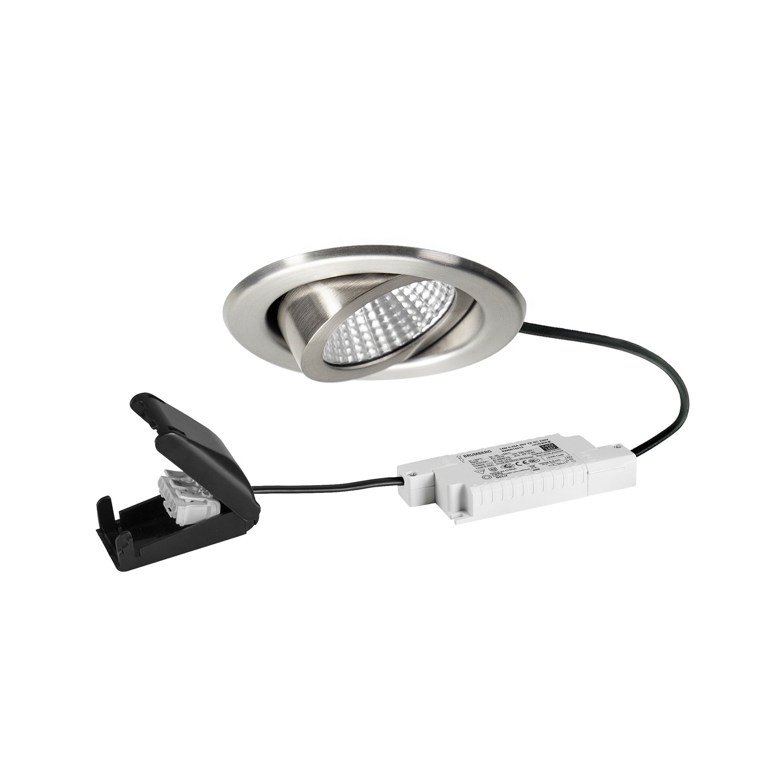 BRUMBERG LED recessed spotlight BB09, RC, connection box, stainless steel