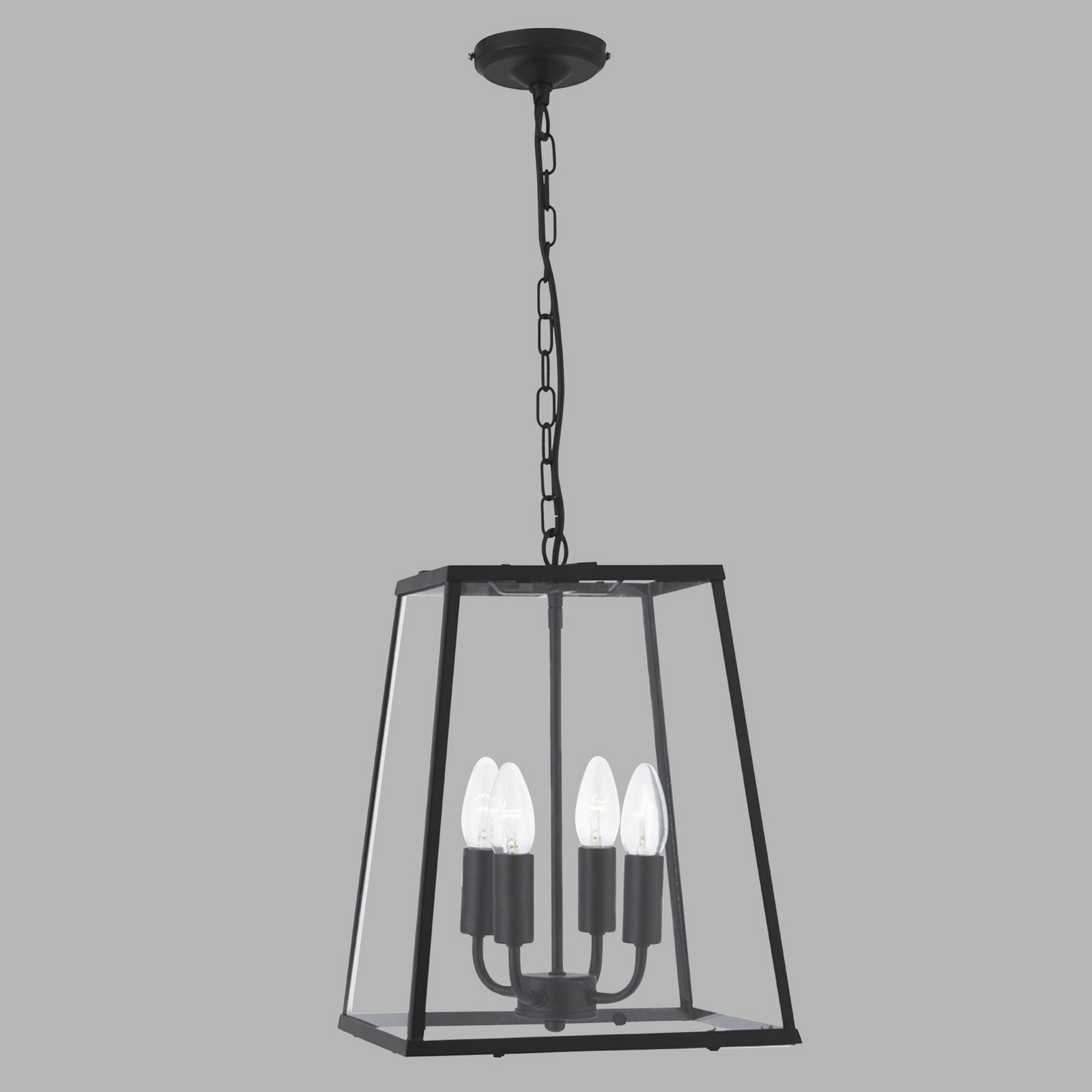 Searchlight Lampă suspendată Lantern negru 4 becuri - Camera de zi / sufragerie - Antichitate - negru transparent - Metal