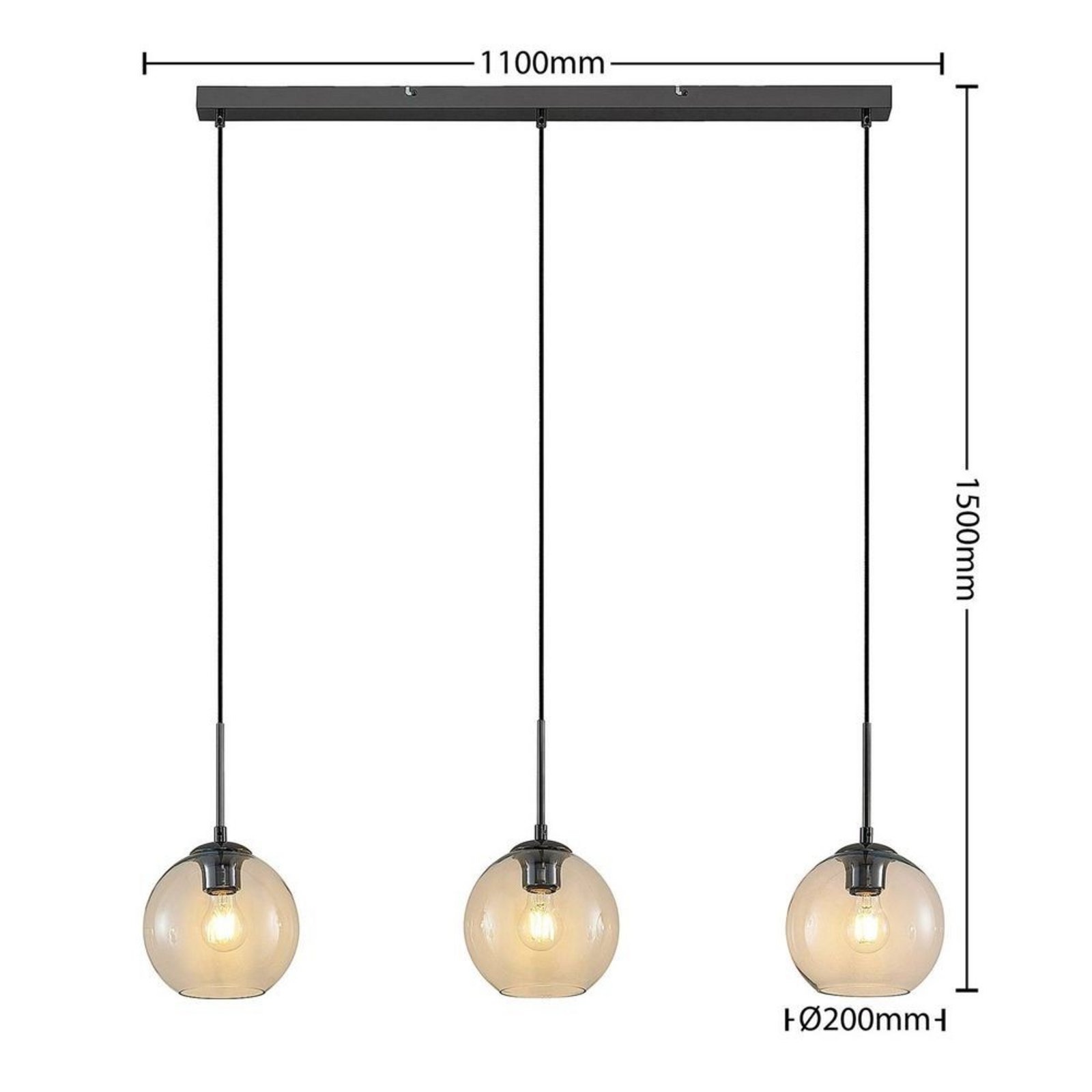 Firano 3 Lustră Pendul Clear/Metal - Lindby