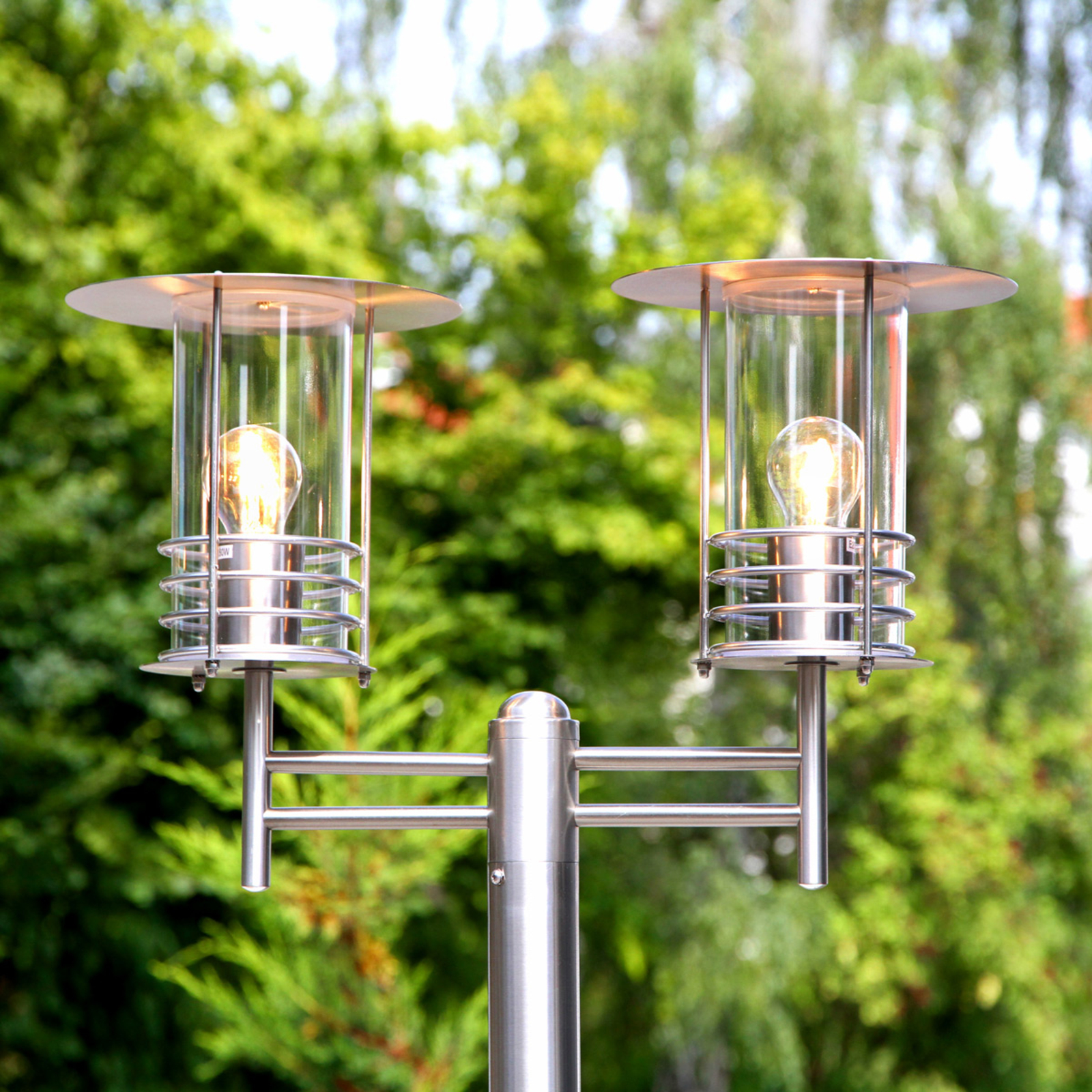 2-lamps kandelaber Miko van roestvrij staal