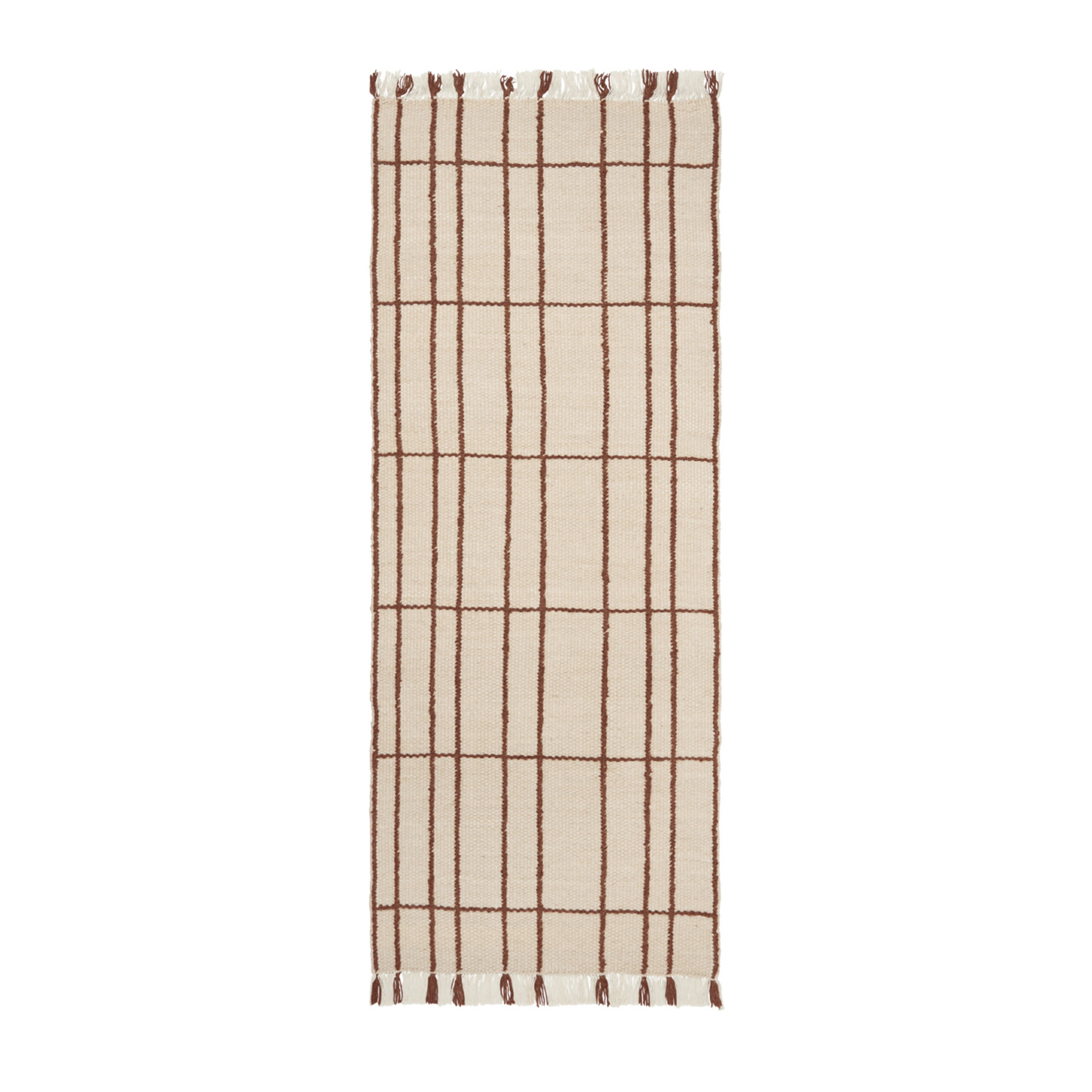 Sen Läufer, creme/braun, 200 x 80 cm, Textil - ferm LIVING