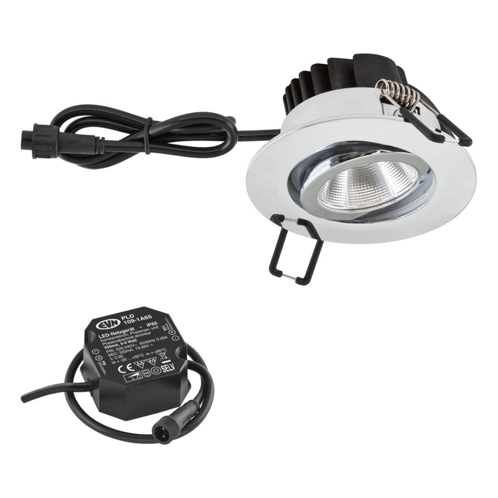 EVN PC65 LED recessed light, round, 3000K
