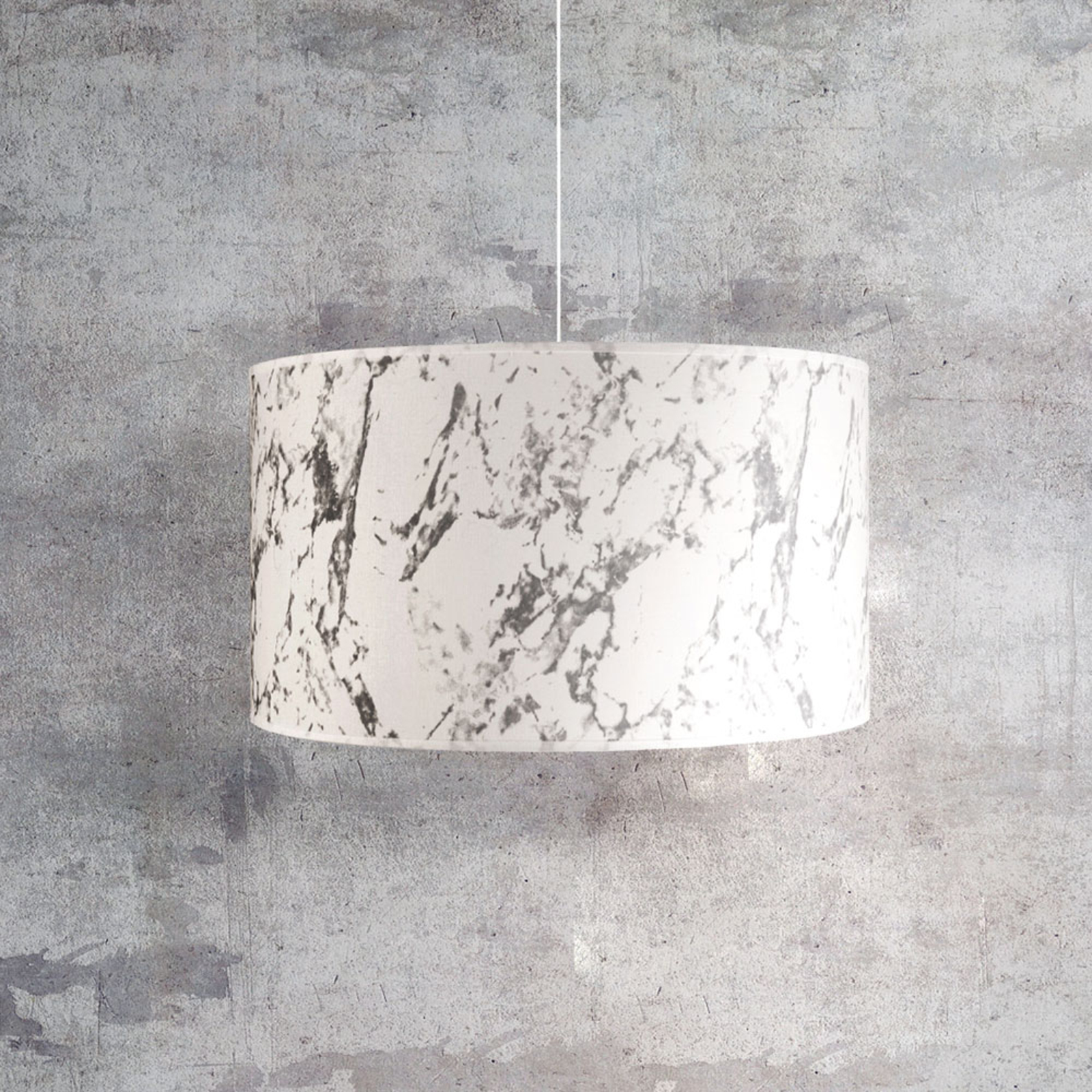 Marble hanging light, marbled white