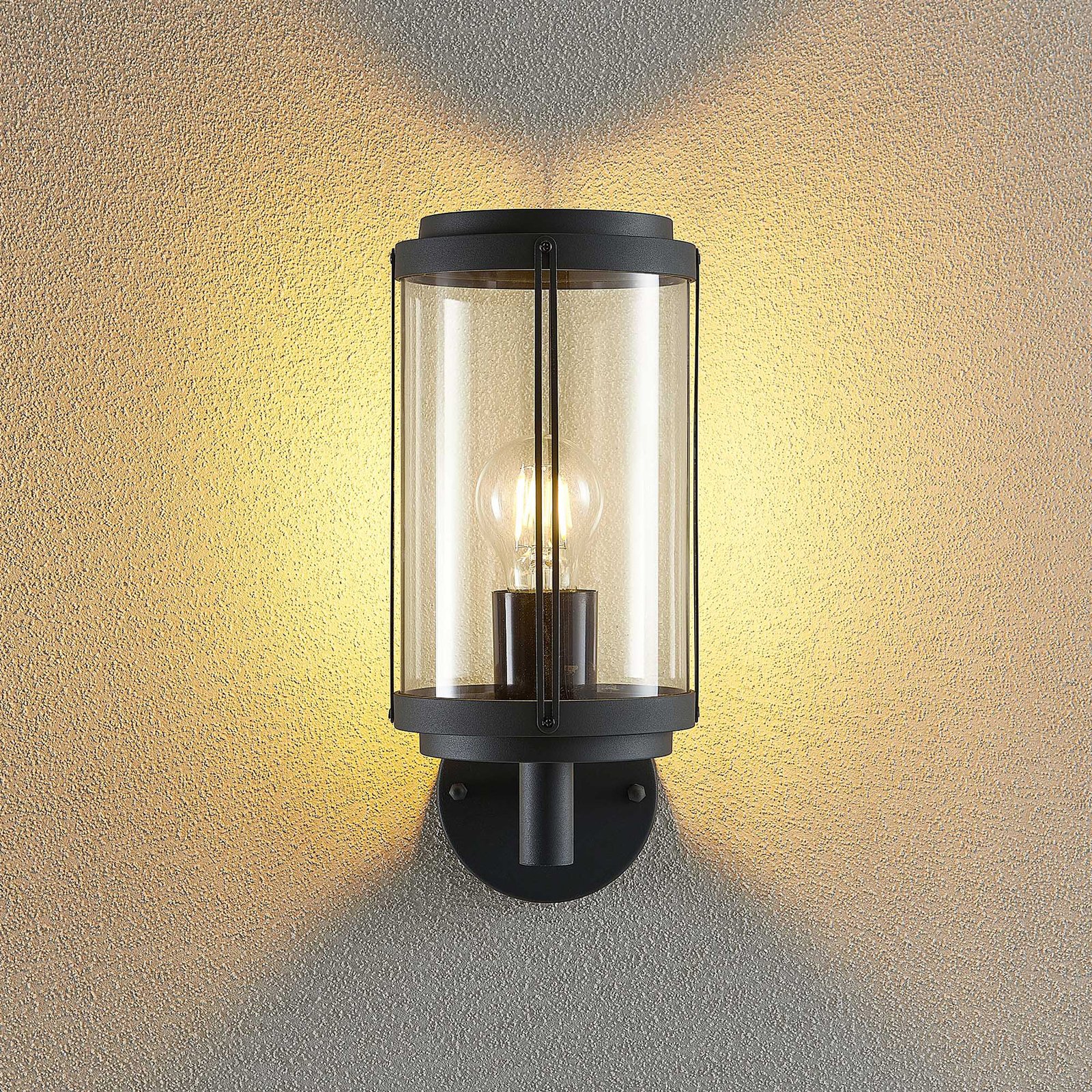 Ojali Candeeiro de Parede Exterior Dark Grey/Clear - Lindby