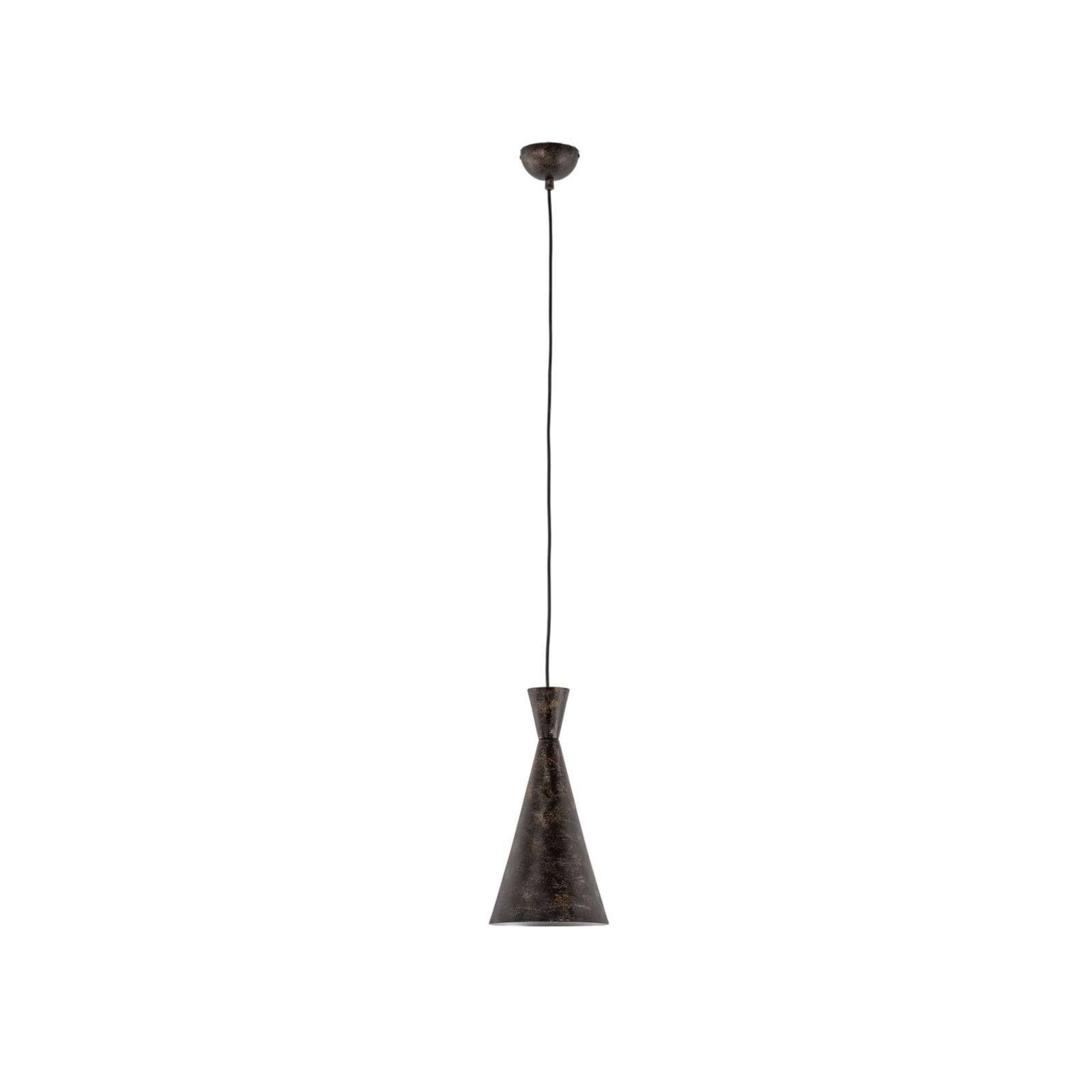 Hängeleuchte Tom, schwarz-braun, Metall, Ø 19 cm, E27