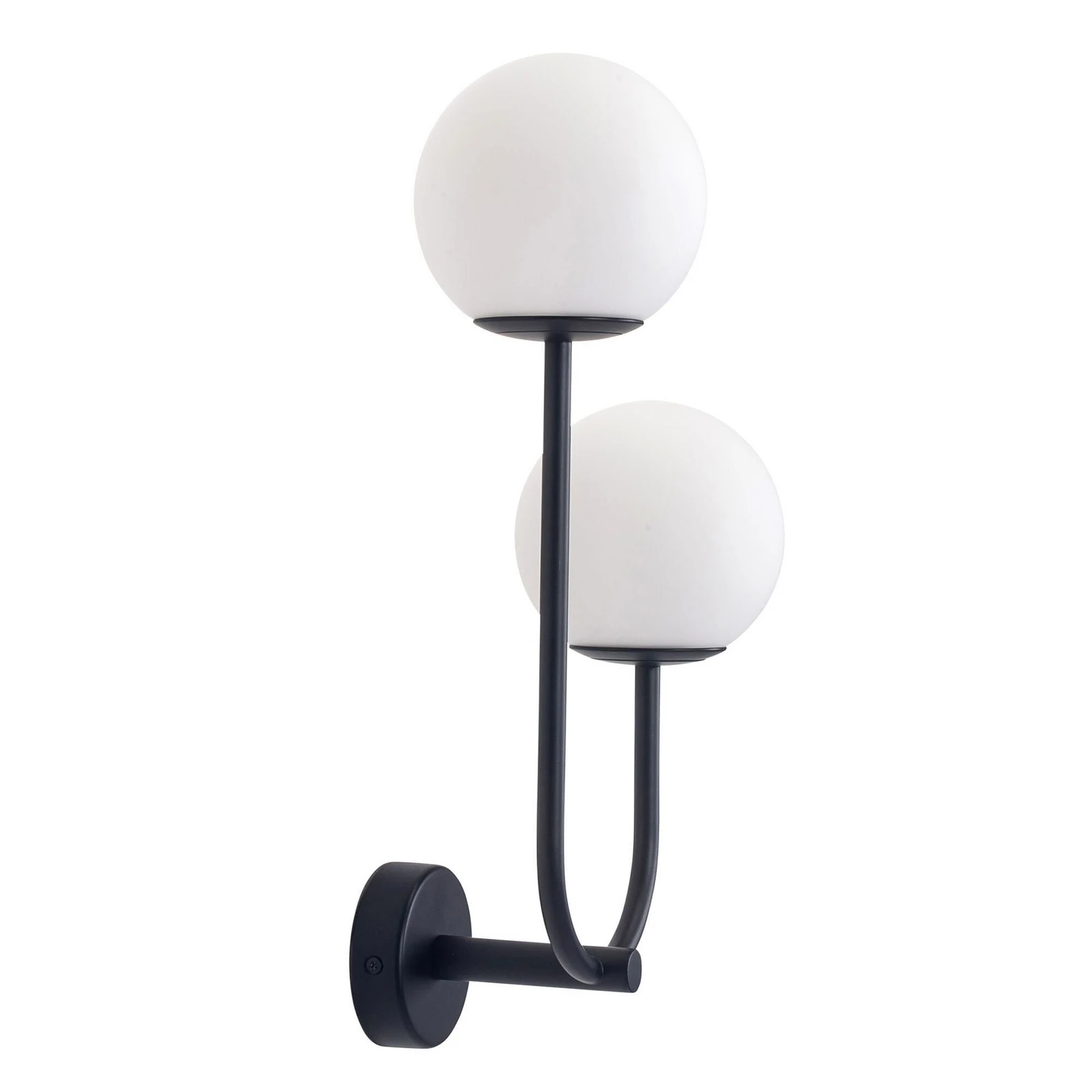 Forlight aplique de pared Sfera Double, negro, cristal, ancho 23 cm