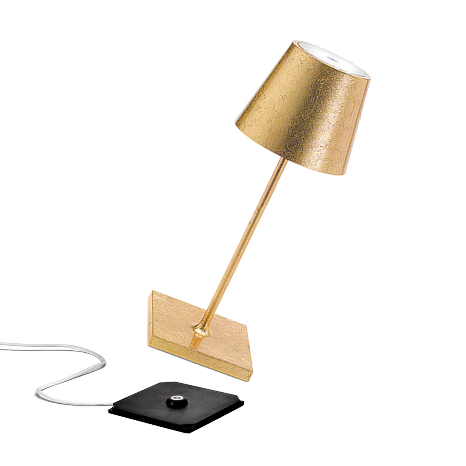 Zafferano Poldina mini accu-tafellamp binnen goud