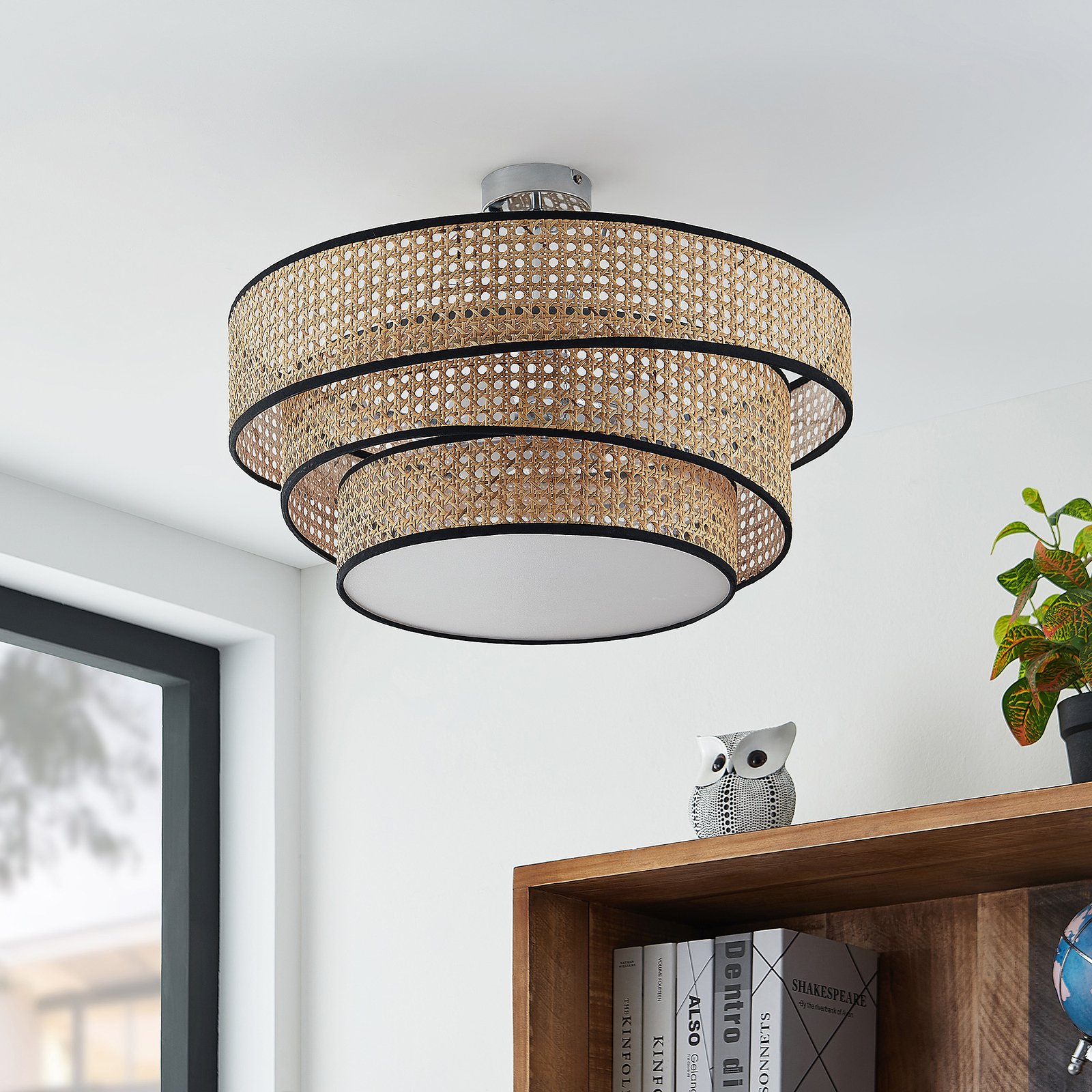 Elowen Plafondlamp Rattan - Lucande