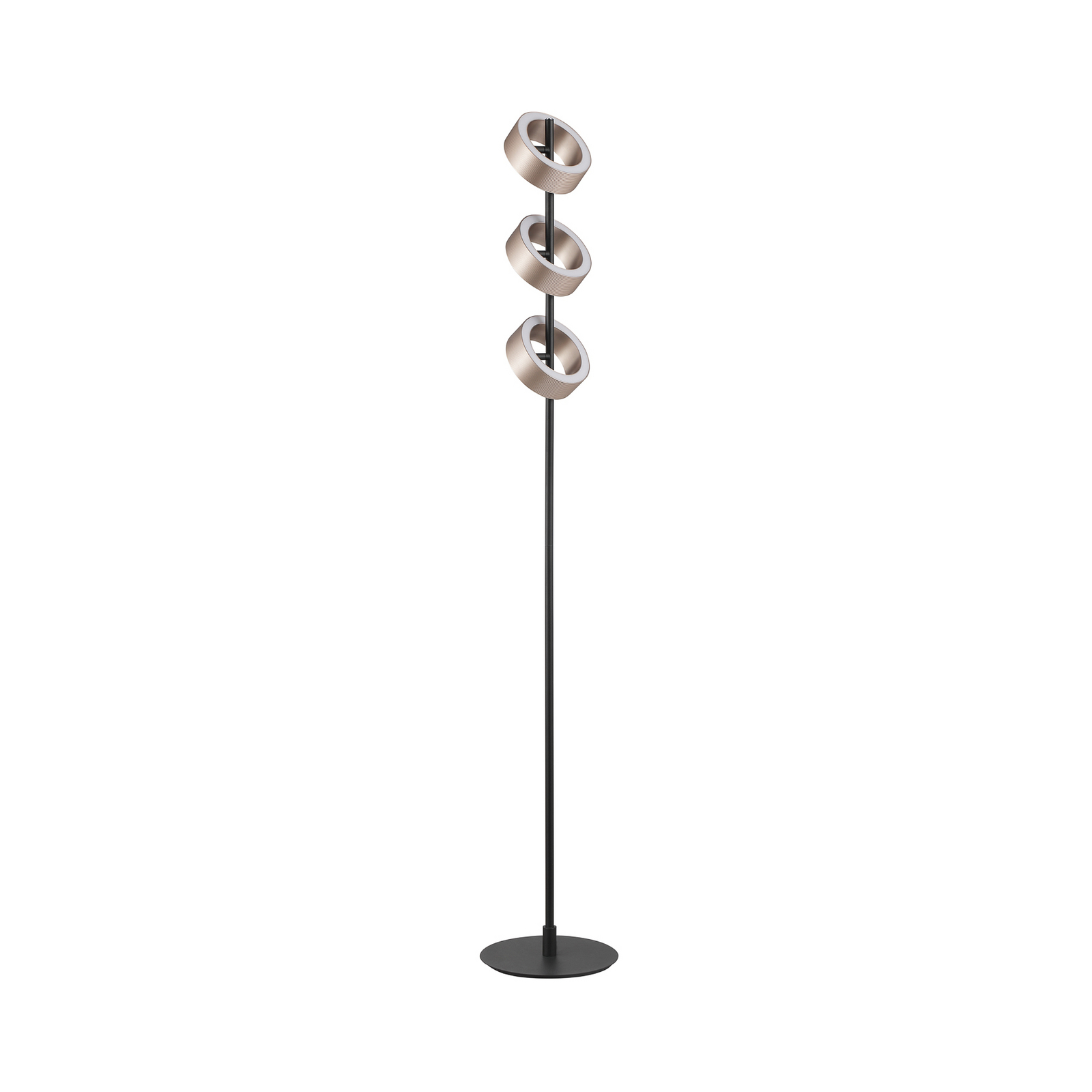 LED-stoječa svetilka Axion, črna/rjava, višina 150 cm, CCT, z možnostjo