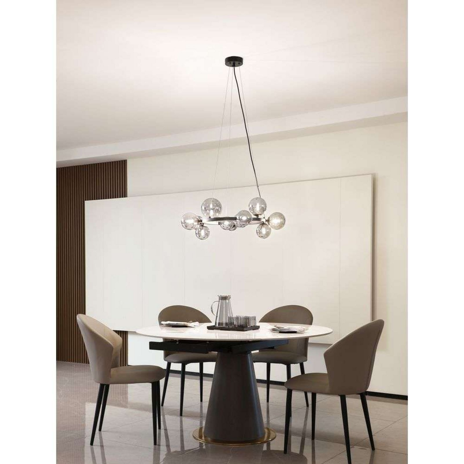 Naelen Round Lampada a Sospensione Black/Smoke - Lucande