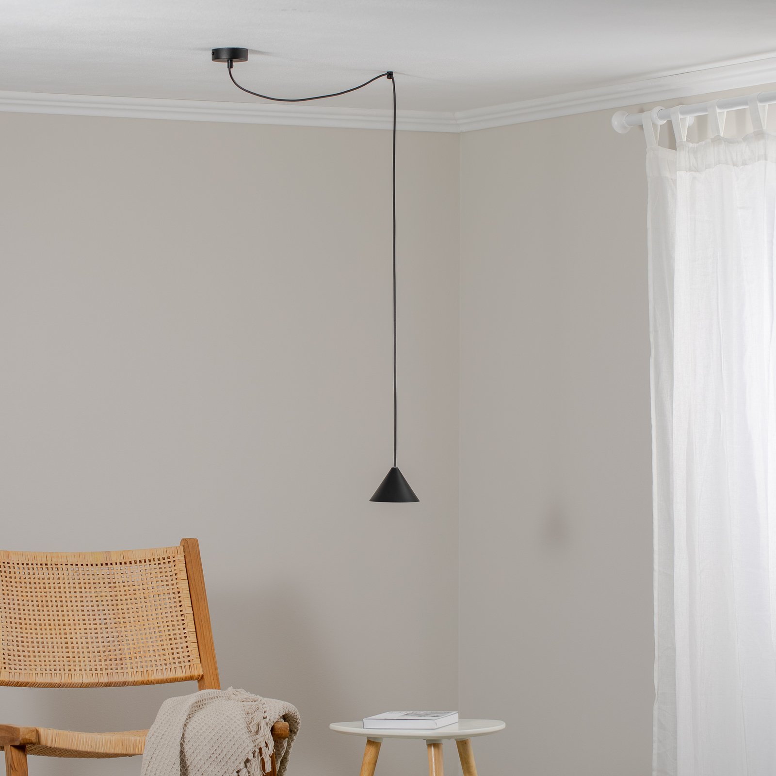 Lampa wisząca Elit Spider, czarny, metal, zawieszenie 200 cm