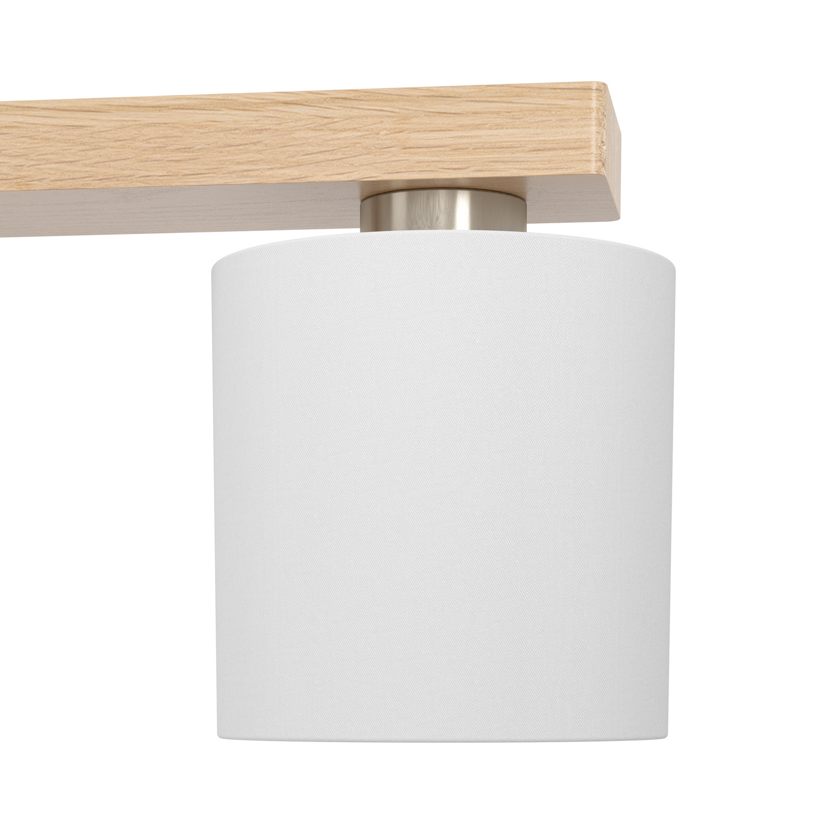 Κρεμαστό φωτιστικό Castralvo, μήκος 115 cm, ξύλο/λευκό, 5-φωτο, ύφασμα