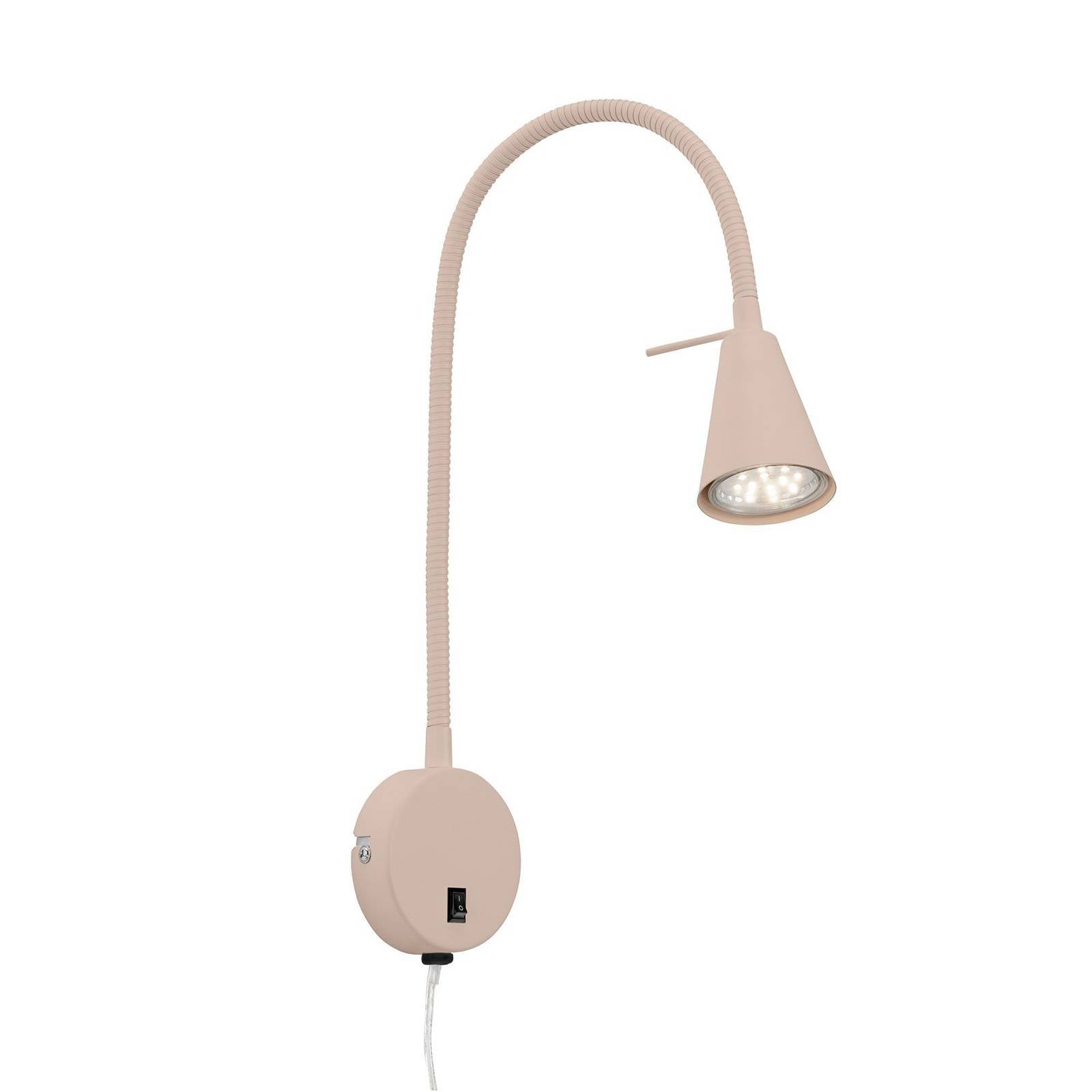 LED-Wandleuchte Tusa, beige, Metall, 45cm, Flexarm, GU10