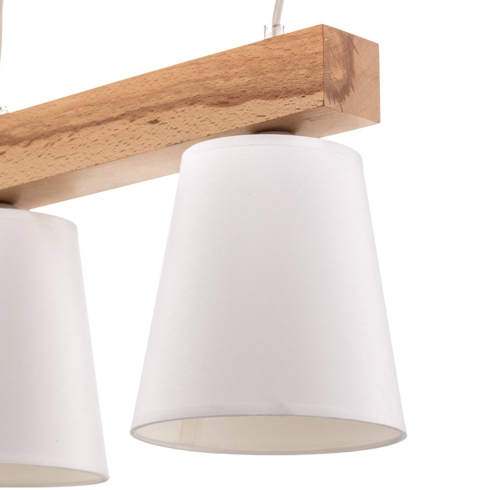 Lampa wisząca Aldonn z tekstylnym kloszem, 3-punktowa