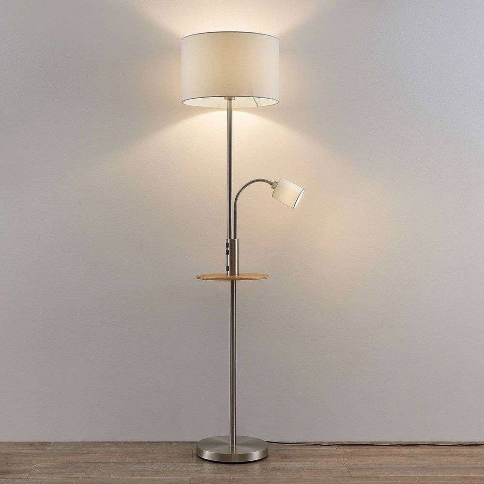 Aovan Lampadar w/USB Nickel - Lindby