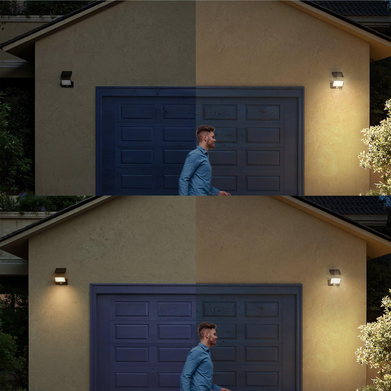 Philips LED-solarna stenska svetilka Fyns, črna, s senzorjem, IP44