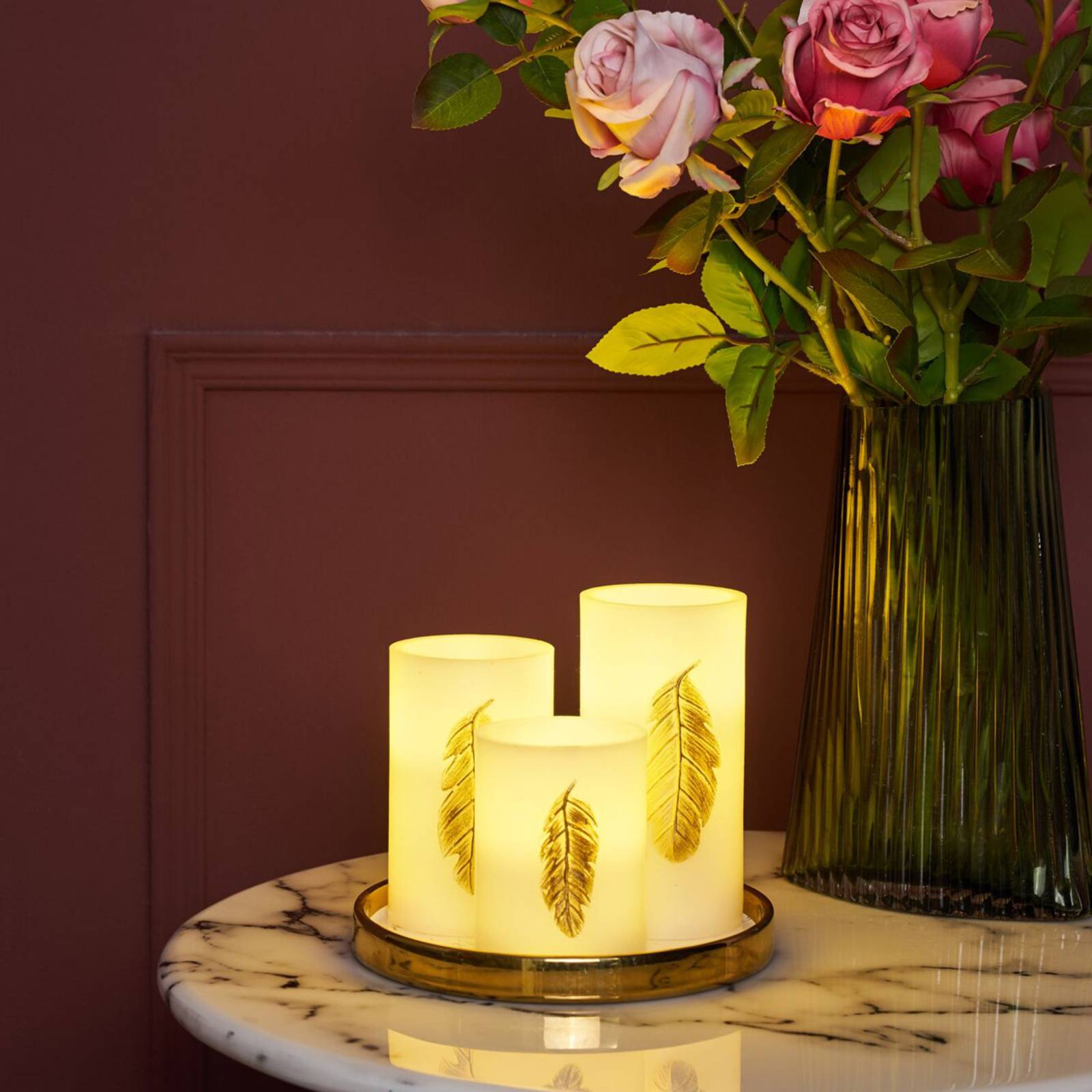 E-shop Pauleen Golden Feather Candle LED sviečka 3 kusy