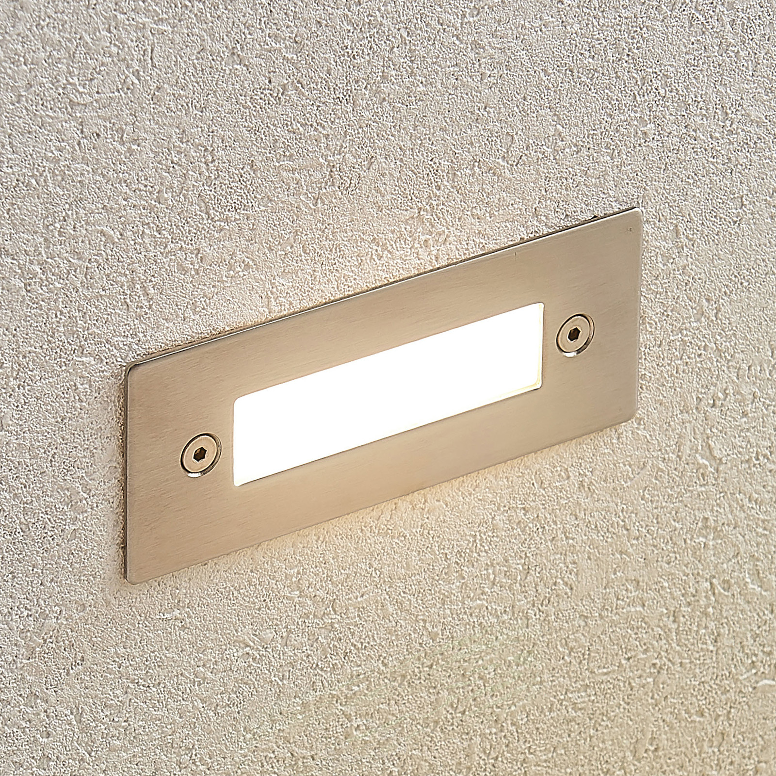 Lucande Roni LED deck light, stainless steel, 12 cm, stainless steel, 3.2 W, energy efficiency: A+, W: 12 cm, H: 4.8 cm