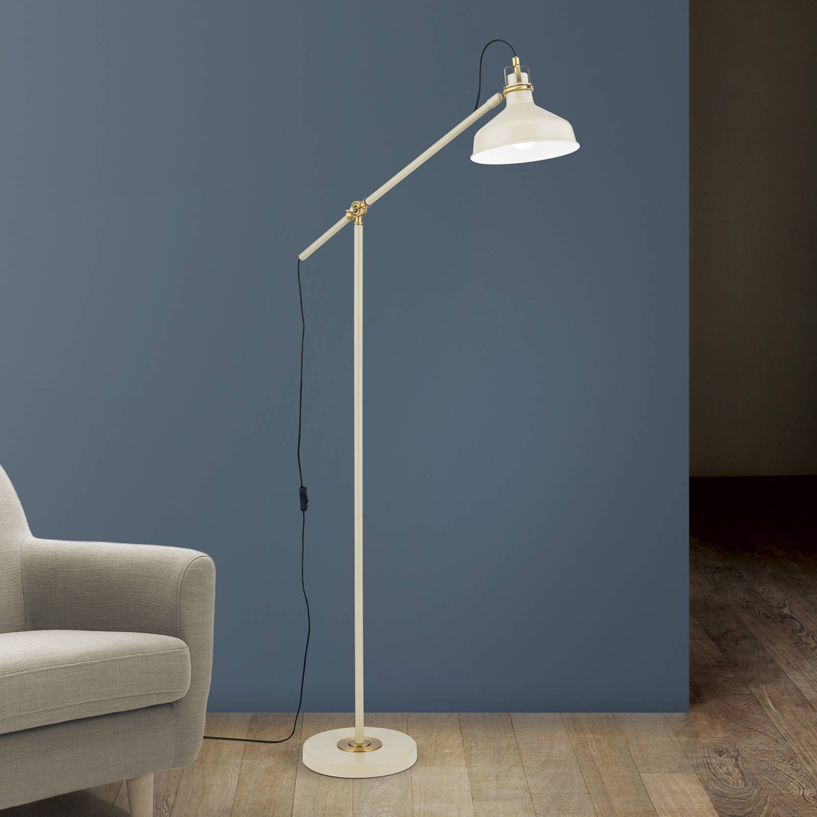 Lampa podłogowa Schiller khaki metal 153 cm wysokości regulowana