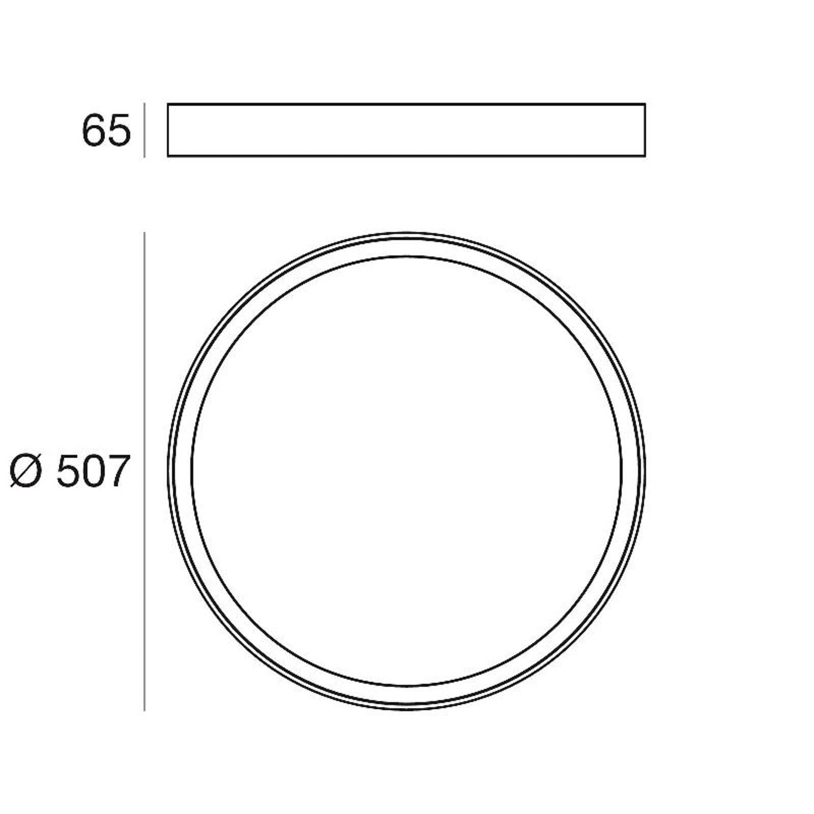 Linea Light LED-taklampa Tara R Ø 50,7 cm svart aluminium 3.000 K