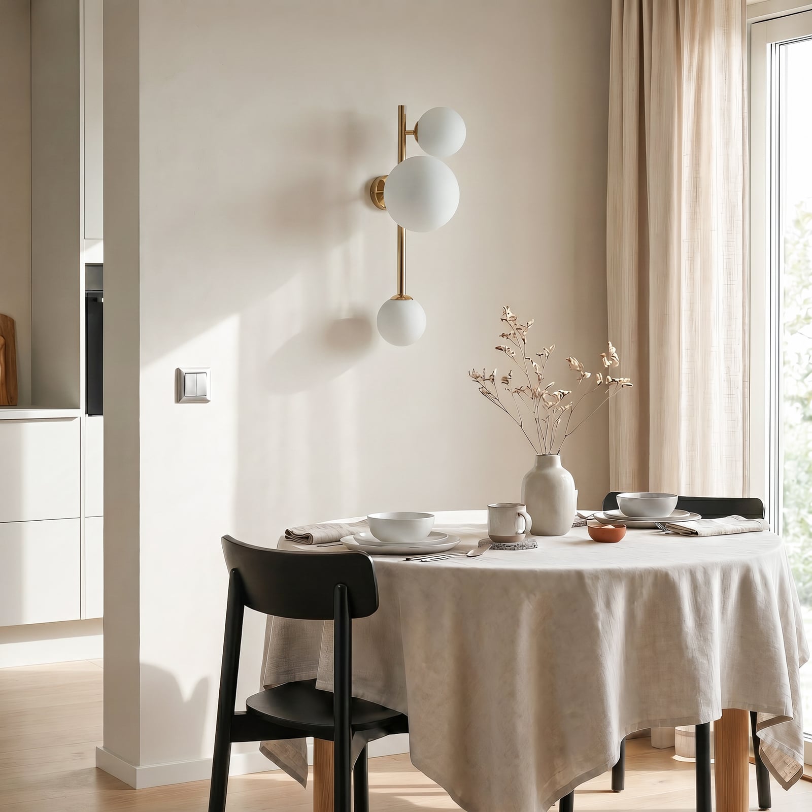 Dione Wandleuchte, goldfarben, 3-flammig - ALDEX
