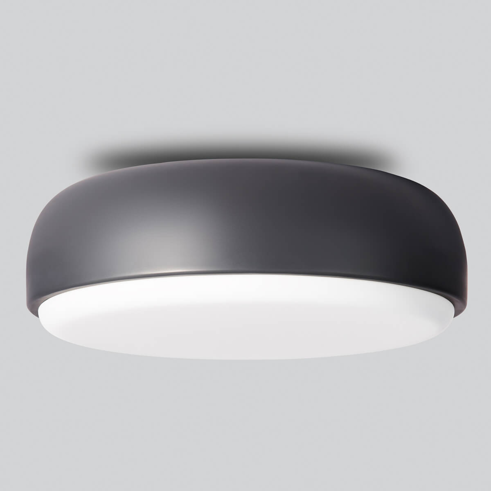 Northern Round designer ceiling light Over Me, 40 cm, for Living / Dining Room, steel, glass, E27, 40 W, energy efficiency: A++, H: 14 cm