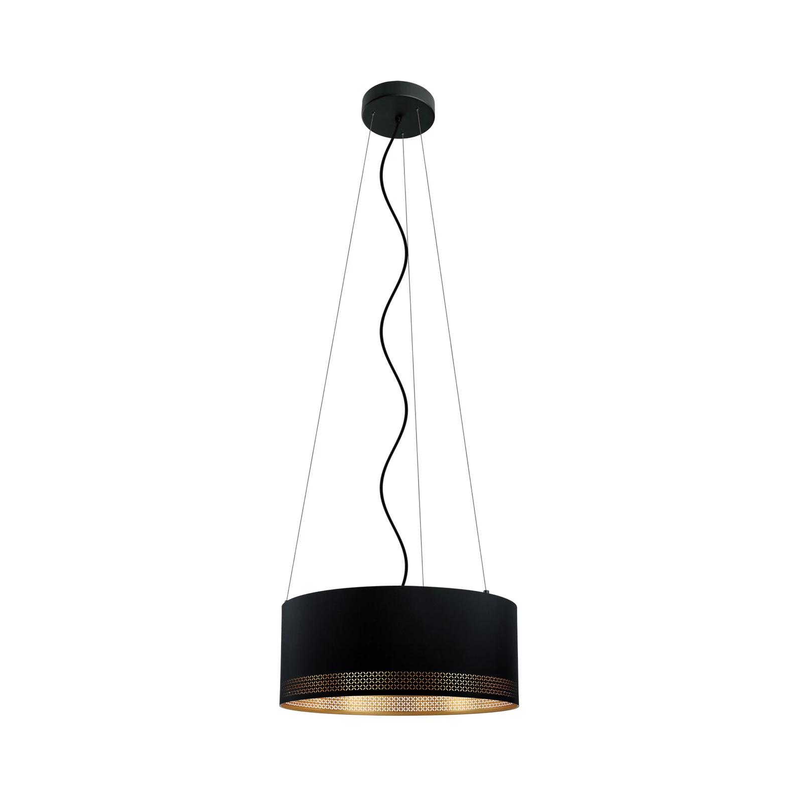 Esteperra pendant light, black/gold, Ø 53 cm