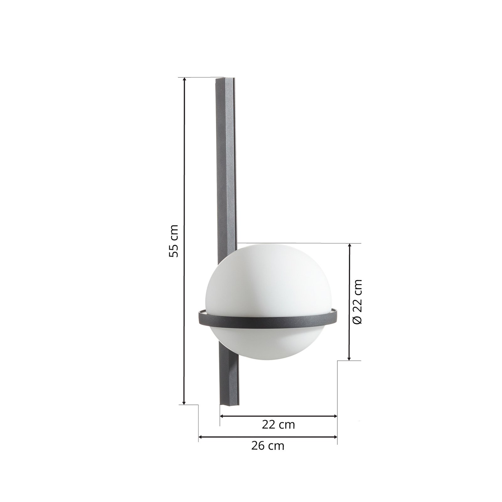 Vibia Palma 3710 kinkiet LED, grafitowy