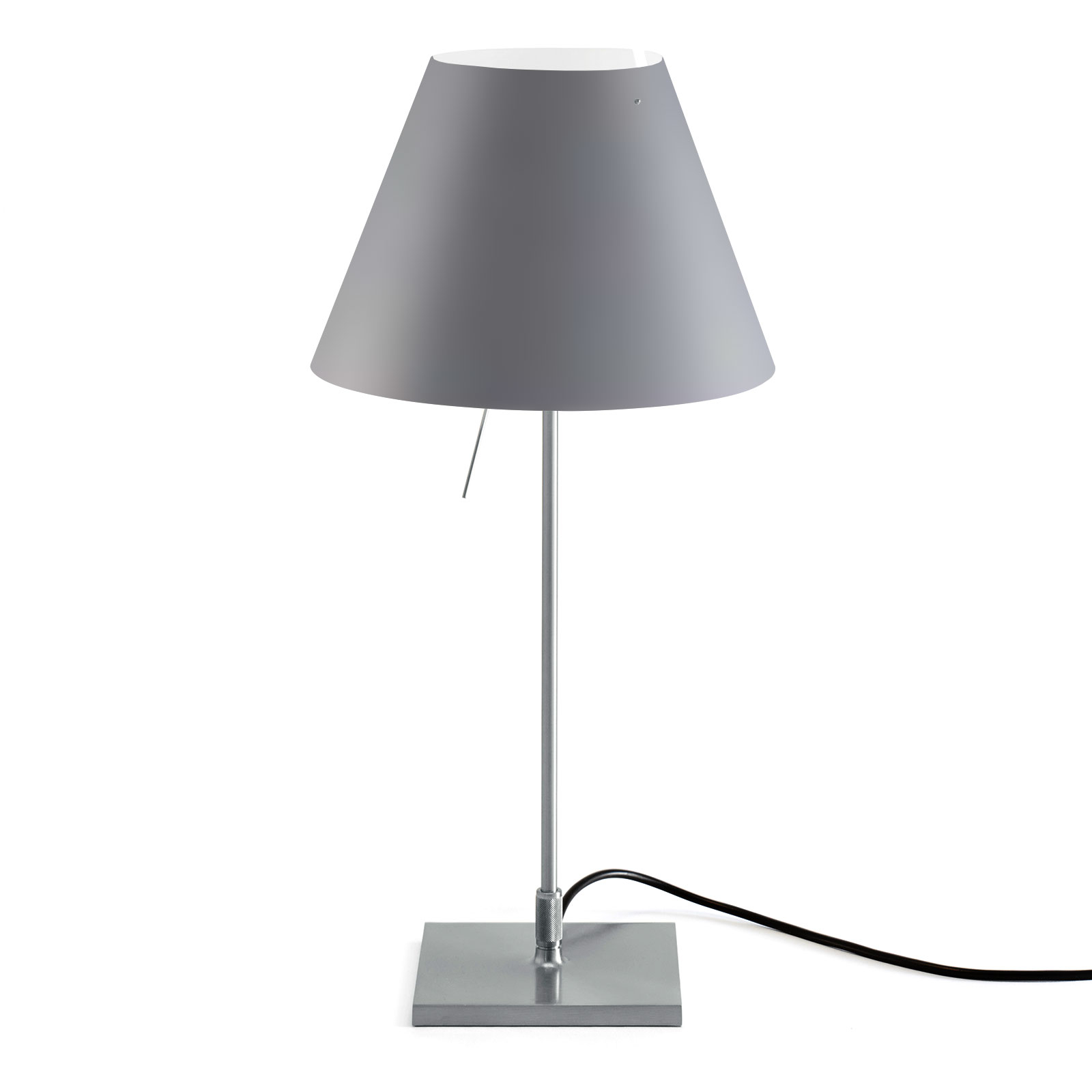 Luceplan Costanzina table lamp alu, concrete grey, for Living / Dining Room, aluminium, polycarbonate, E14, 42 W, energy efficiency: A++, H: 51 cm