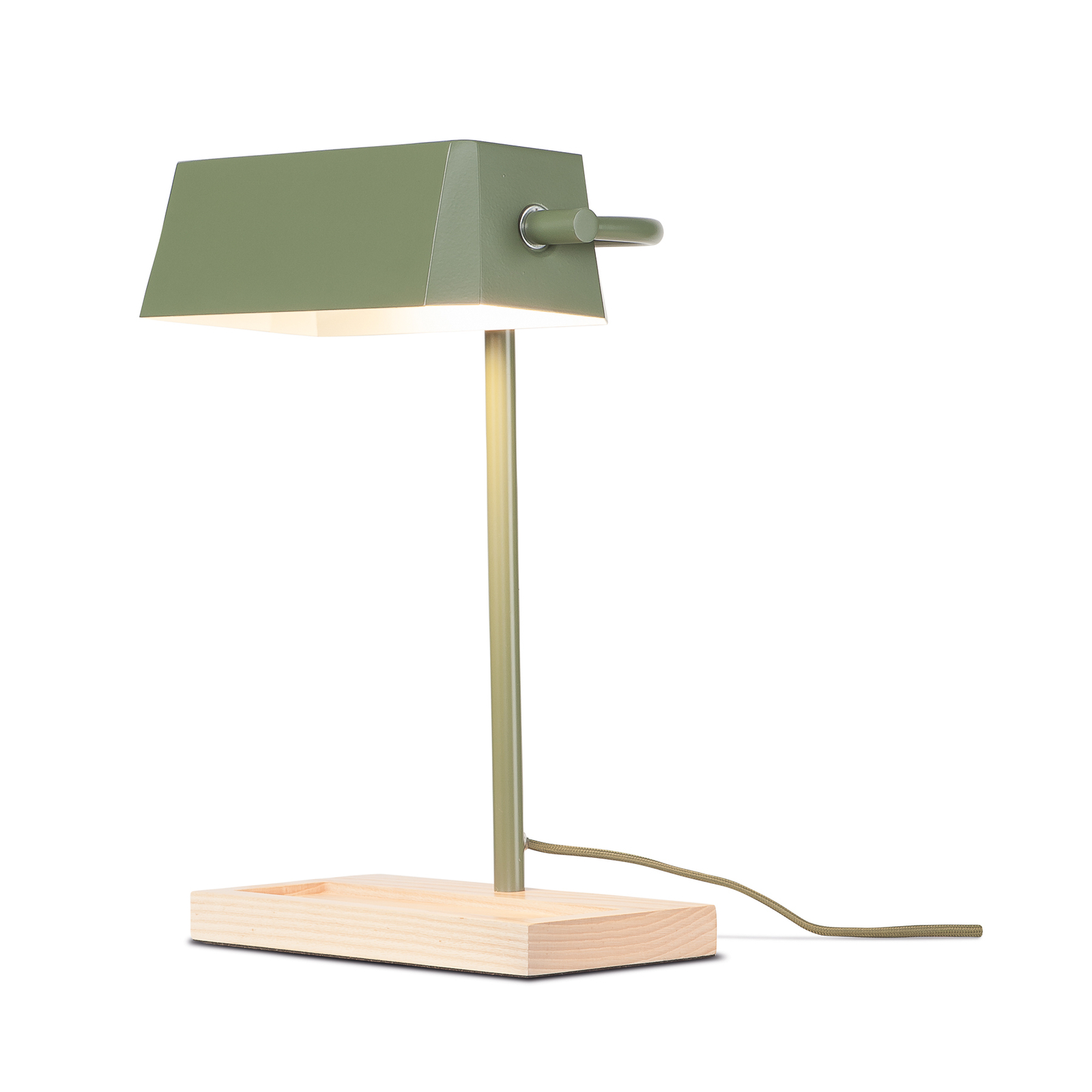 Se trata de la lámpara de mesa RoMi Cambridge, verde oliva