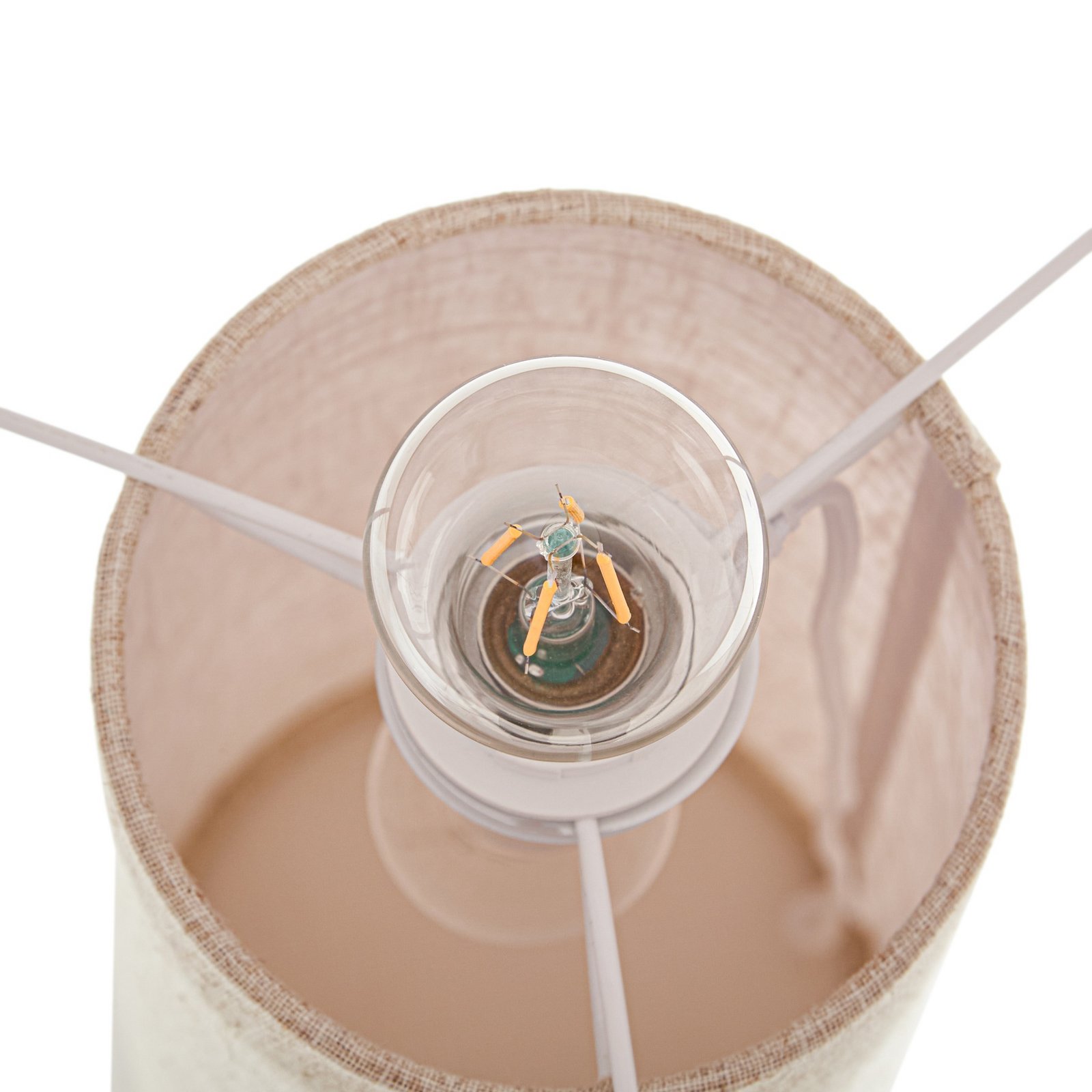 Elfie vloerlamp, hoogte 124 cm, beige, linnen, 2x E27 - Lindby