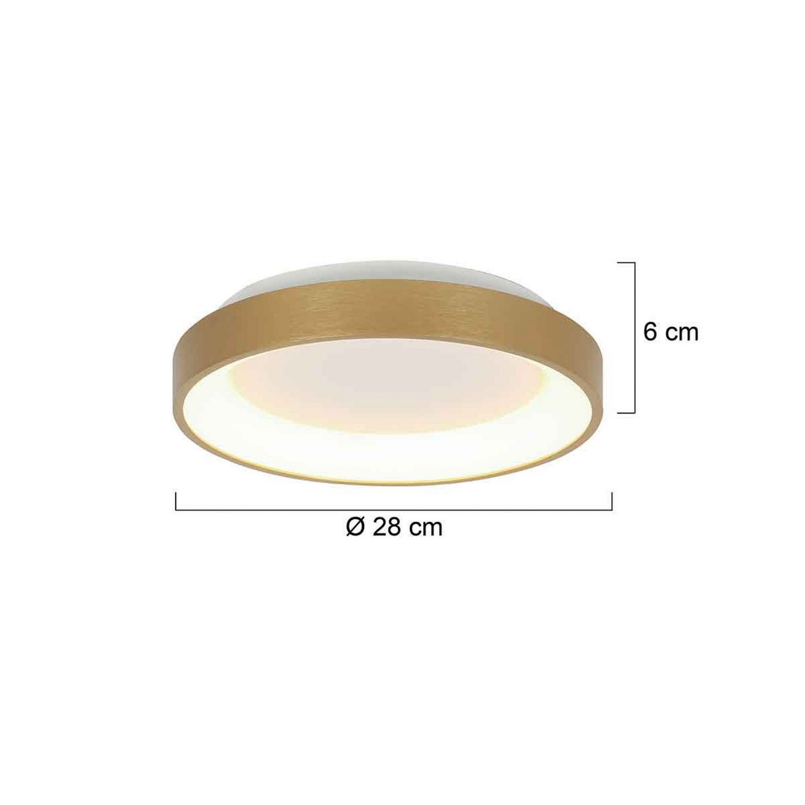 Steinhauer Plafonieră Ringlede LED aurie înălțime 6 cm Ø 28 cm - Camera de zi / sufragerie - modern - Metal