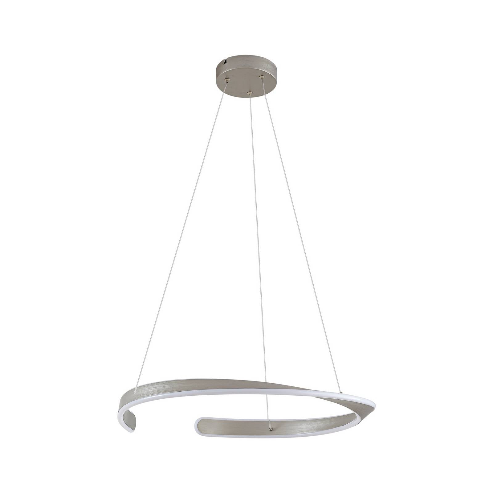 Lucande LED-Hängeleuchte Eloura, silber, Ø58cm, Metall, CCT
