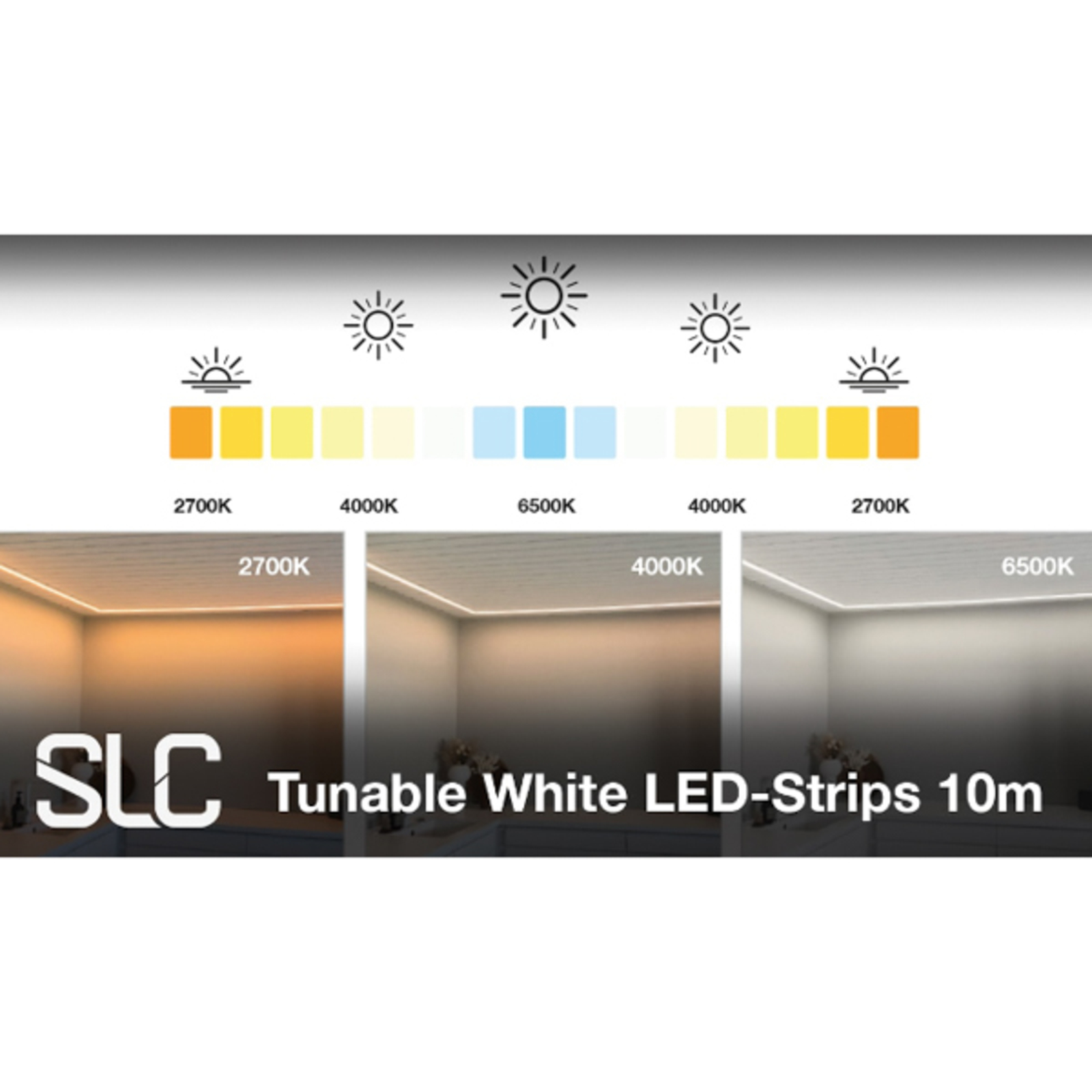 SLC LED-pásik laditeľný biely 827-865 10m 125W IP67