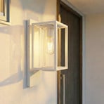 Lucande Applique da esterno Ferda, portalampada inferiore, grigio, IP44