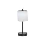 Genopladelig LED-bordlampe Riva sort/opal Højde 34,5 cm