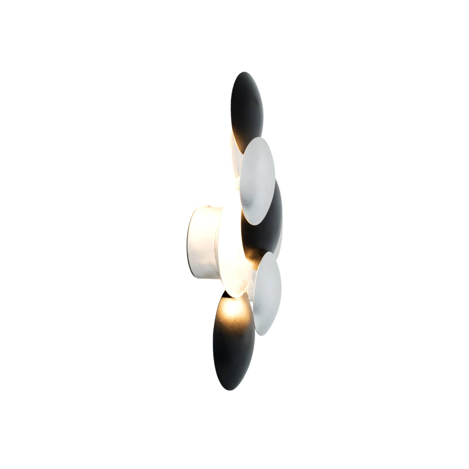 LED-Wandlampe BOLLADARIA, schwarz/silber 42x27 cm Metall dim
