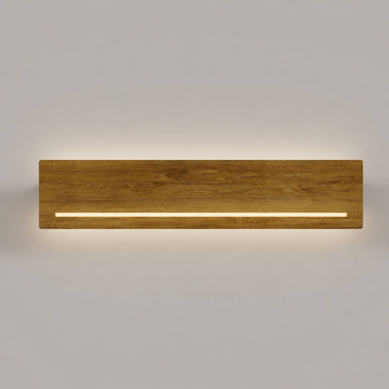 LED-væglampe Mexico, bredde 20 cm, eg, træ