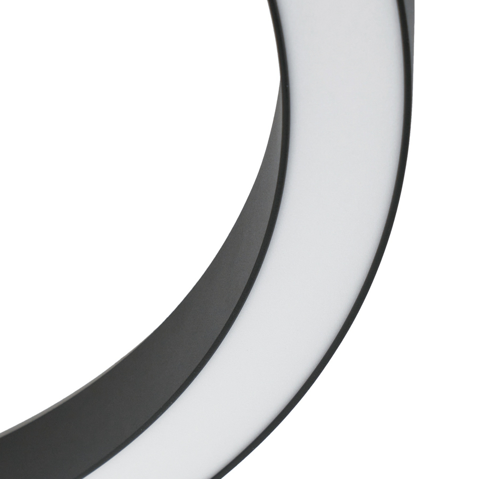 Lucande LED lubų šviestuvas Neor, juodas, Ø 60 cm, CCT, reguliuojamas
