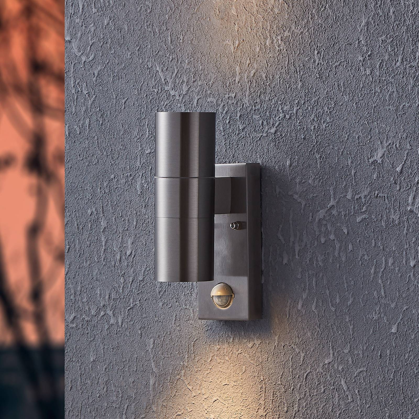 EGLO Applique murale LED Riga 5 acier inoxydable 21 cm, acier inoxydable, capteur à