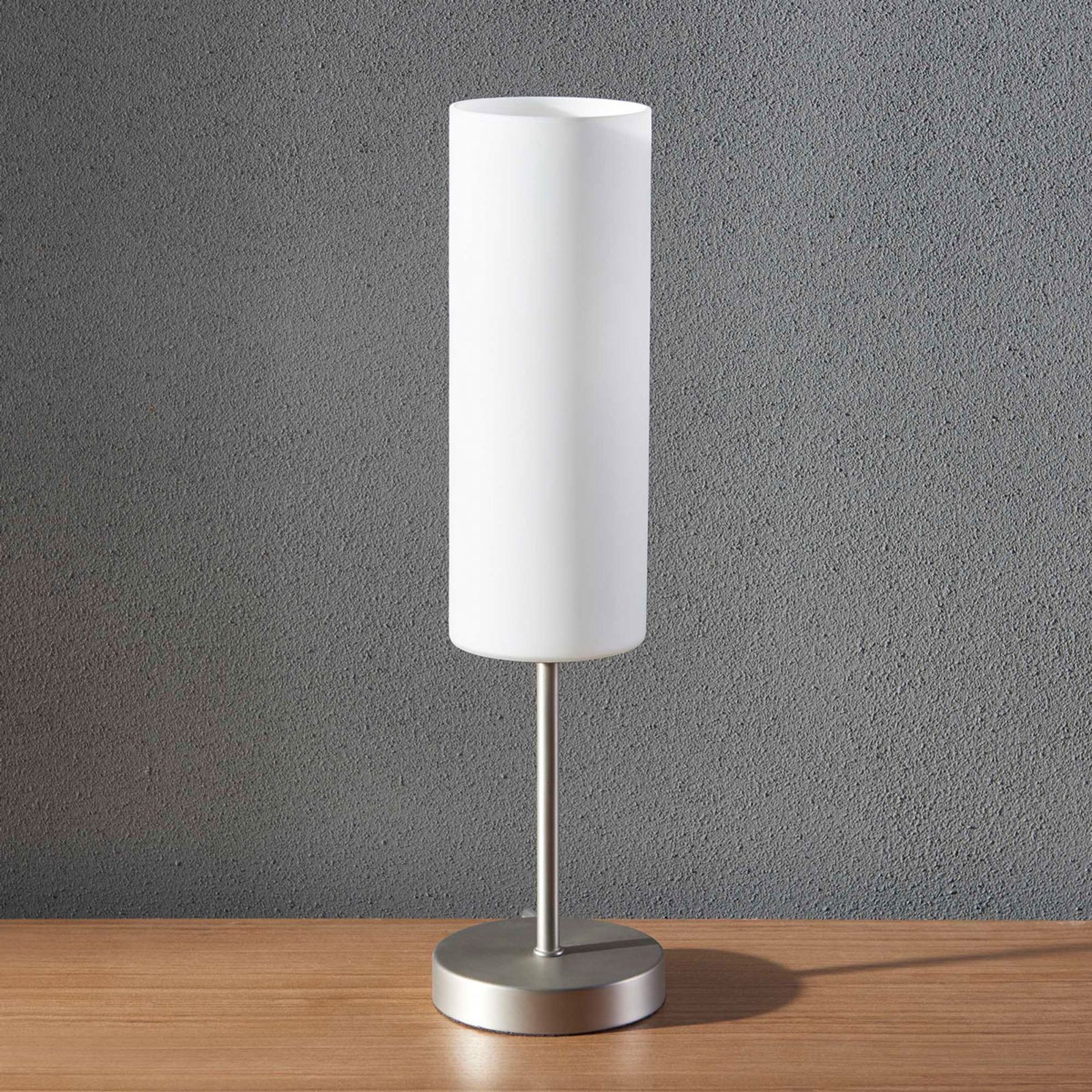 Slim Table Lamp Vinsta With White Glass, Tall Thin Table Lamps With Small Shades