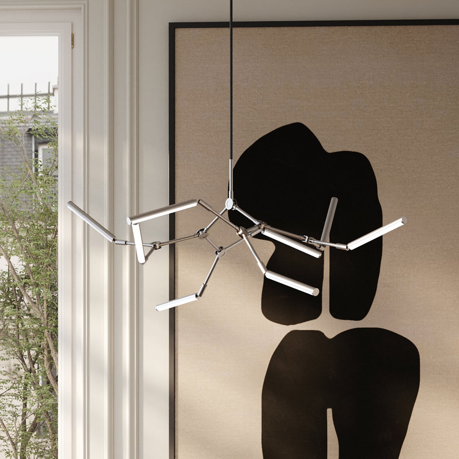 LED luster, krom, 124 cm, 8 svjetala - 101 Copenhagen