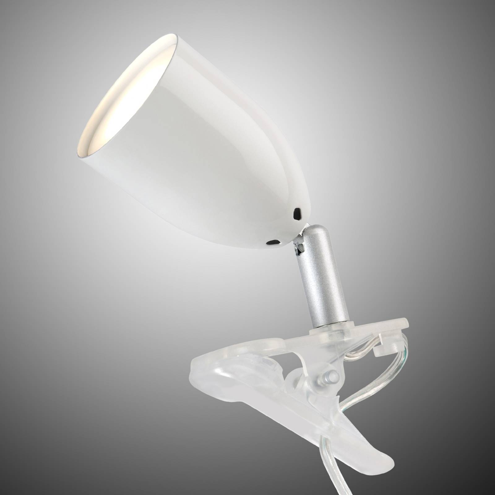 Brilliant Modern LED-klämlampa LEO i vitt