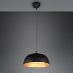 Candeeiro suspenso Punch preto/dourado com uma luz Ø 35 cm